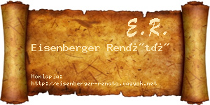 Eisenberger Renátó névjegykártya